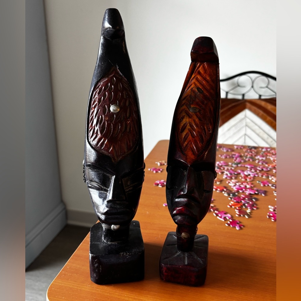 Wooden Tribal Mask Sculptures